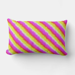 Gult Rosa Artdeco Rainbow Rand Lumbarkudde