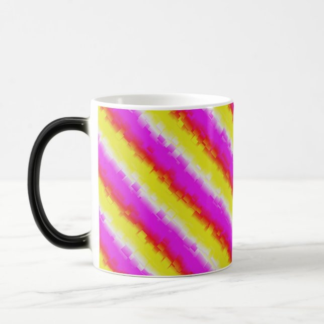 Gult Rosa Artdeco Rainbow Rand Magisk Mugg (Vänster)