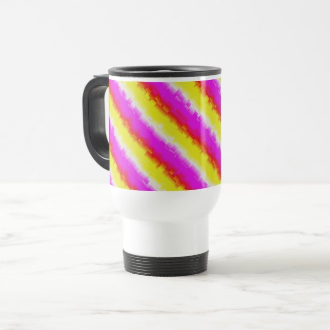 Gult Rosa Artdeco Rainbow Rand Resemugg (Framsida vänster)