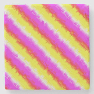 Gult Rosa Artdeco Rainbow Rand Stenunderlägg