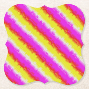 Gult Rosa Artdeco Rainbow Rand Underlägg Papper
