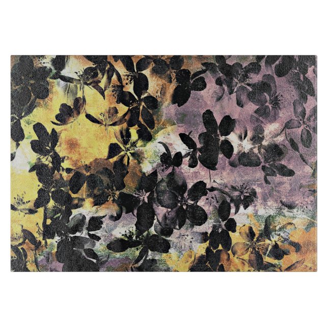 Gult rosa blomma mönster blommigt digital konst (Framsidan)