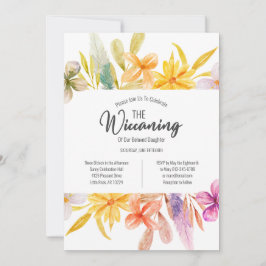 Gult Rosa Blommigt Wiccaning Ceremony Inbjudningar