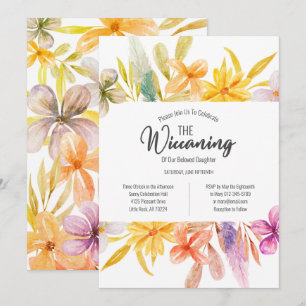 Gult Rosa Blommigt Wiccaning Ceremony Inbjudningar