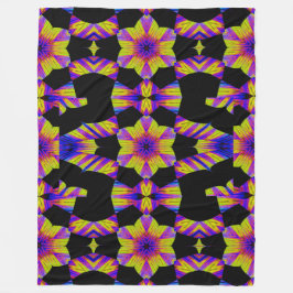 Gult, Rosa Blue Lotus in Black Fleece Blanket