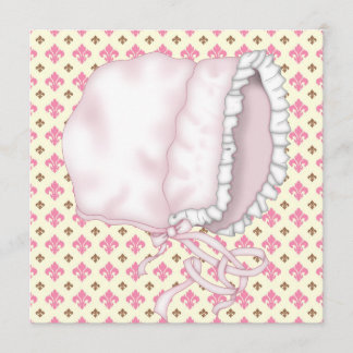 Gult Rosa Brown Fleur de Lis Baby Shower Inbjudningar