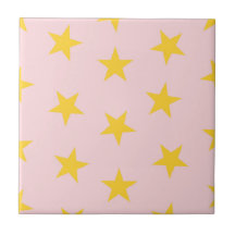 Gult Rosa Geometric Stars Mönster
