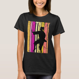 Gult Rosa Girls Karate Birthday Retro Silhouette T Shirt