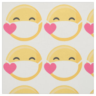 Gult Rosa Heart Ansikte Mask som leker emoji Tyg