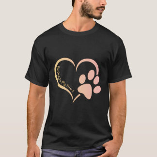 Gult Rosa Hund Paw Skriv ut utskrifter på mitt hjä T Shirt