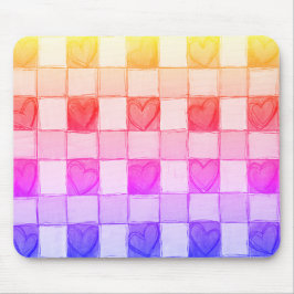 Gult Rosa Lila Hjärtreglagets musknapp Musmatta