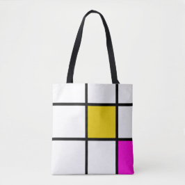 Gult Rosa Mondrian Stil Tygkasse