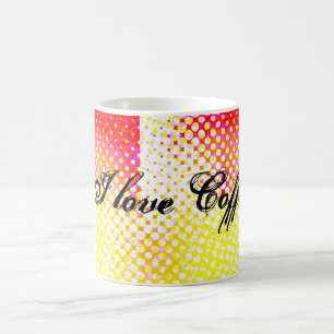 Gult Rosa Mönster Design Kaffemugg