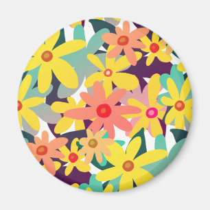 Gult, rosa och orange magnet
