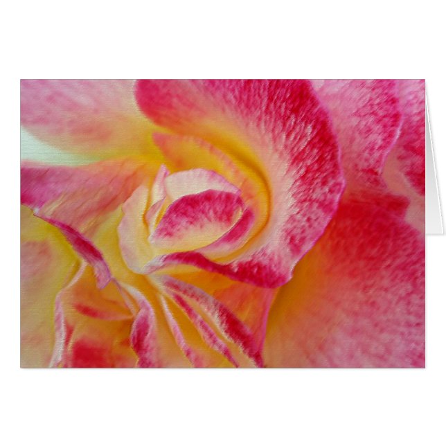 gult rosa petals hälsningskort (Framsidan Horizontal)