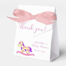 Gult, Rosa Rocking Horse Babydusch Party Presentaskar