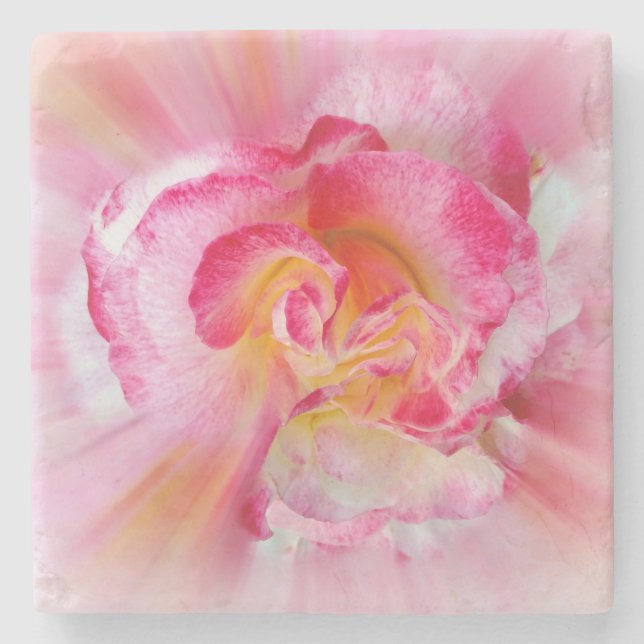gult rosa ros underlägg sten (Framsidan)