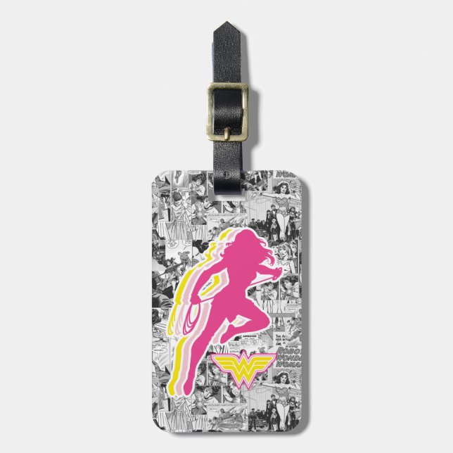  Gult-Rosa Silhouette med  Bagagebricka (Vertikal Framsida)