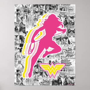 Gult-Rosa Silhouette med Poster