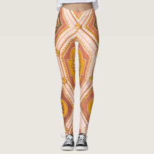 Gult Rosa Ungersk arkitektur Leggings