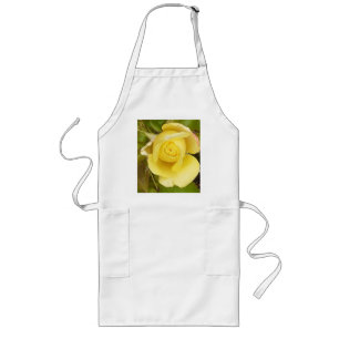 Gult Rosenknopp Apron Långt Förkläde