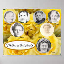 Gult RosesMothers i Family Photo Poster