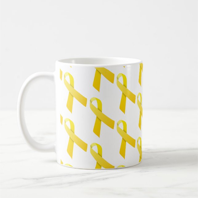 Gult Rosett band Mönster Kaffemugg (Vänster)
