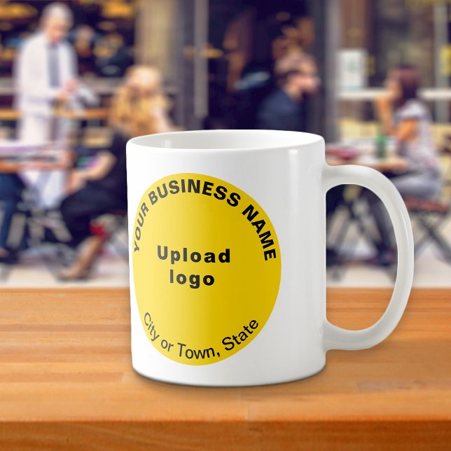 Gult Round Business Brand på Mugg (Yellow round business brand on mug)