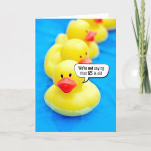 Gult Rubber Anka 65e Birthday Humor Kort
