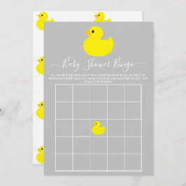 Gult Rubber Anka Baby Shower Bingo Card Inbjudningar