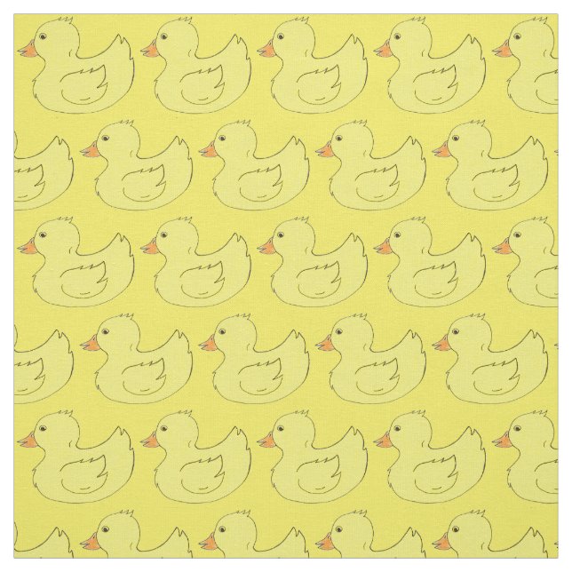 Gult Rubber Anka Ducky Bathtub Duckies Fabric Tyg (Provkarta)