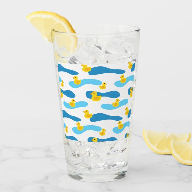 Gult Rubber Anka Mönster Glaskopp (Framsida Ice)