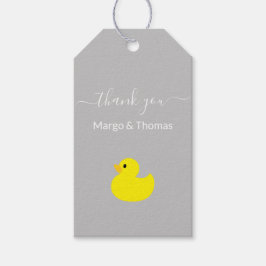 Gult Rubber Anka Tack Presentetikett