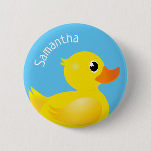 Gult Rubber Duckie Button Knapp
