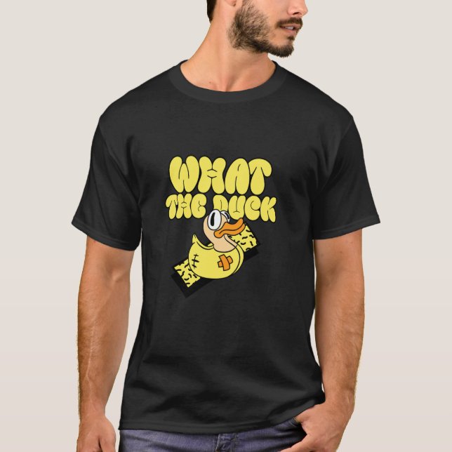 Gult Rubber Duckie Vad är Anka Funny Rubber du? T Shirt (Framsida)