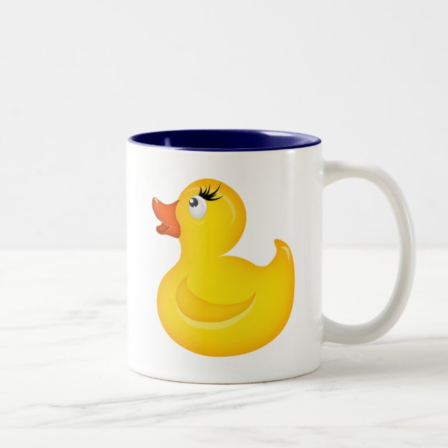 Gult Rubber Duckies Två-Tonad Mugg (Höger)