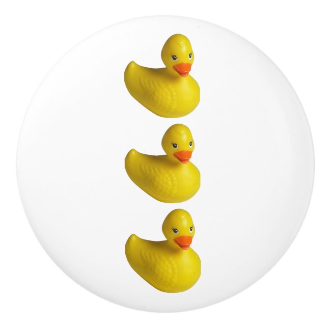 Gult Rubber Ducky Anka Roligt Kids Bath Time Knopp (Framsidan)