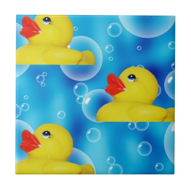 Gult Rubber Ducky bubblar in Kakelplatta (Framsidan)
