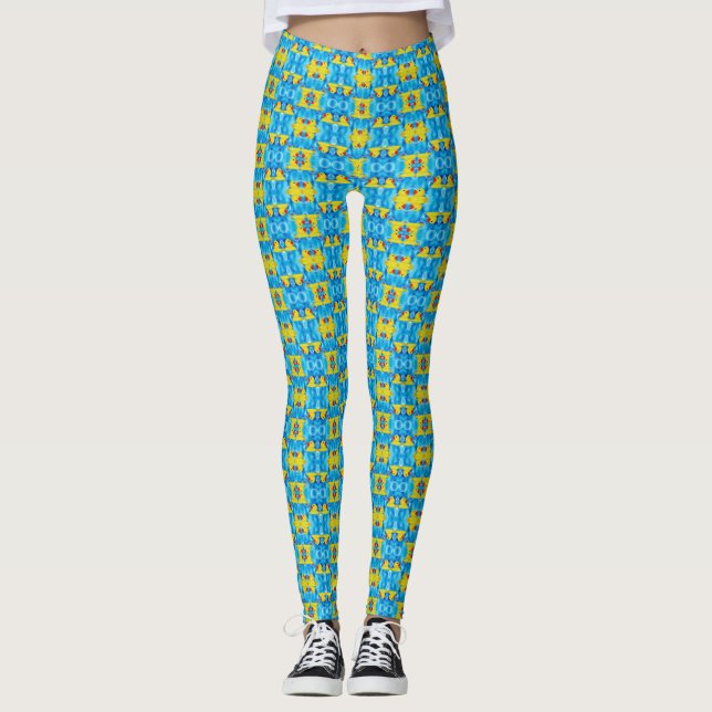 Gult Rubber Ducky bubblar in Leggings (Framsida)
