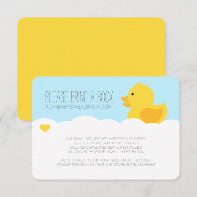 Gult Rubber Ducky Bubble Bath Baby Shower Inbjudningar (Fram/baksida)