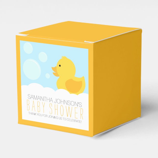 Gult Rubber Ducky Bubble Bath Baby Shower Presentaskar (Framsidan Sidan)