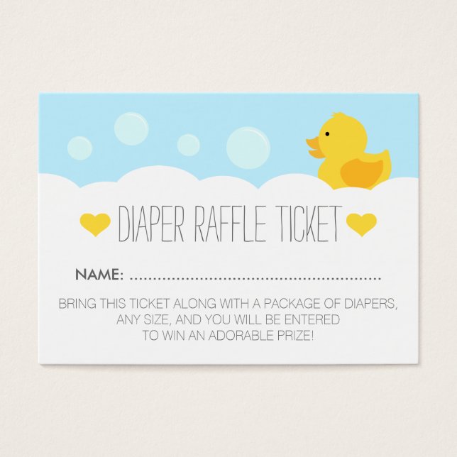 Gult Rubber Ducky Bubble Bath Baby Shower Visitkort (Framsidan)