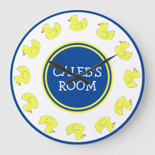 Gult Rubber Ducky Duckie Bathtub Leksaker Bathroom Stor Klocka