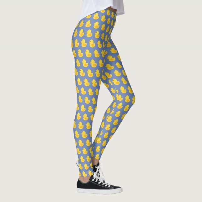 Gult Rubber Ducky Mönster Leggings (Höger)