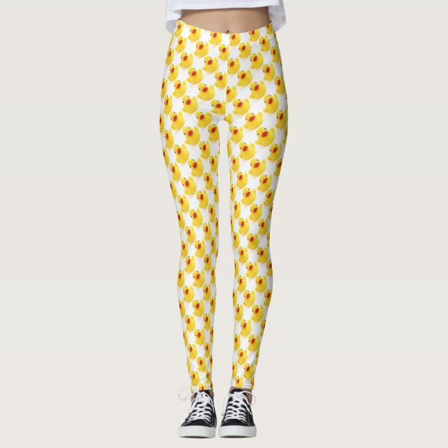 Gult Rubber Ducky mönster Leggings (Framsida)