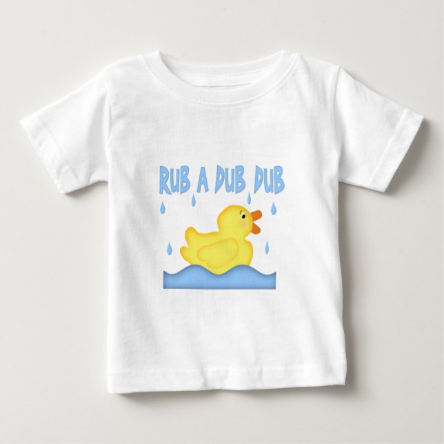 Gult Rubber Ducky Rub A Dub Dub T-shirt (Framsida)