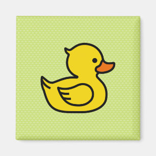 Gult Rubber Ducky Square Magnet