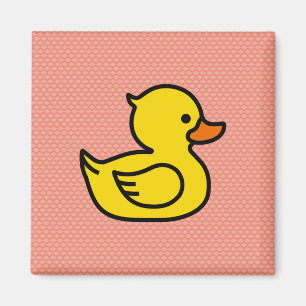 Gult Rubber Ducky Square Magnet