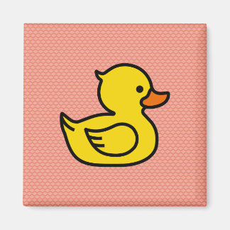 Gult Rubber Ducky Square Magnet