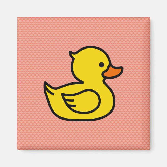 Gult Rubber Ducky Square Magnet (Framsidan)